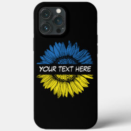 Blauwe gele zonnebloem. Eigen Tekst.  Case-Mate iPhone Case