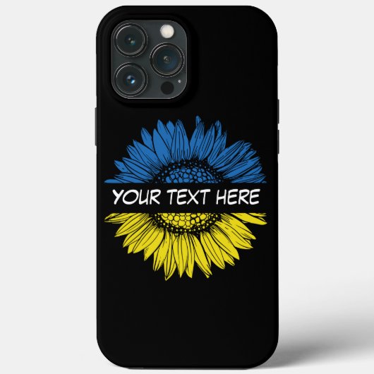 Blauwe gele zonnebloem. Eigen Tekst.  Case-Mate iPhone Case (Achterkant)