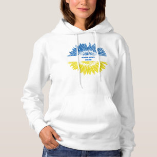Blauwe/gele zonnebloem. Eigen Tekst.  Hoodie