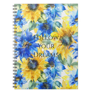 Blauwe Gele Zonnebloemen Notitieboek