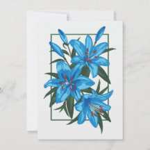 Blauwe gelilies. Aantekening van de ventilator