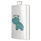 Blauwe Gelukkige Hippo Heupfles (Links)