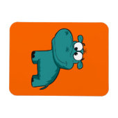 Blauwe Gelukkige Hippo Magneet (Horizontaal)