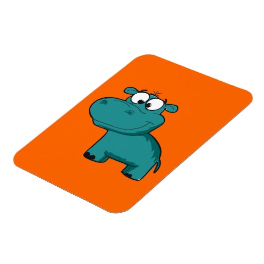 Blauwe Gelukkige Hippo Magneet (Linkerzijde)