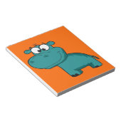 Blauwe Gelukkige Hippo Notitieblok (Schuin)