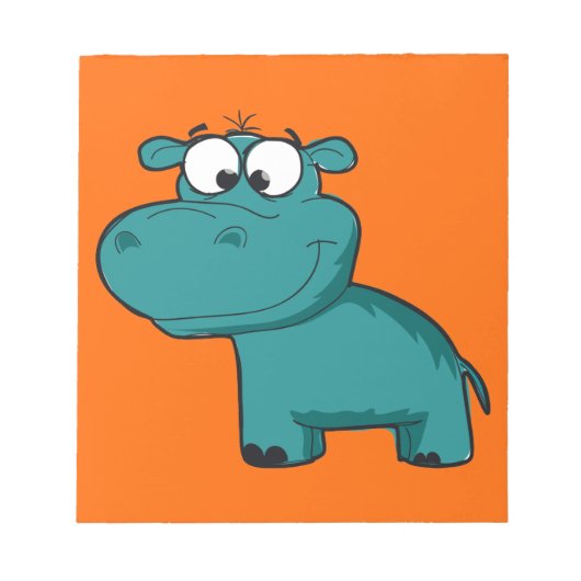 Blauwe Gelukkige Hippo Notitieblok (Voorkant)