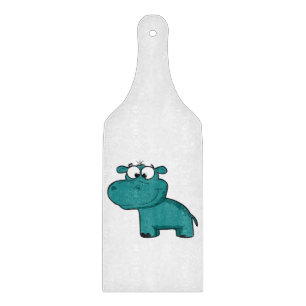 Blauwe Gelukkige Hippo Snijplank