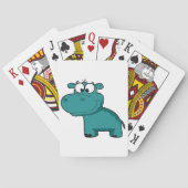 Blauwe Gelukkige Hippo Speelkaarten (Achterkant)