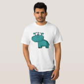 Blauwe Gelukkige Hippo T-shirt (Voorkant volledig)