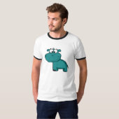 Blauwe Gelukkige Hippo T-shirt (Voorkant volledig)