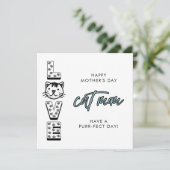 Blauwe, gelukkige Moederdag van de kattenpil Kaart (Staand voorkant)