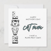 Blauwe, gelukkige Moederdag van de kattenpil Kaart (Voorkant)