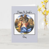 Blauwe Gelukkige St. Joseph Dag Kaart (Gele Bloem)