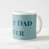 Blauwe gelukkige vaderdag beste vader ooit tekstna grote koffiekop (Voorkant rechts)