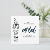 Blauwe, gelukkige Vaderdag van de kattenpil Kaart (Staand voorkant)