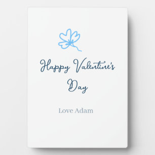 Blauwe gelukkige Valentijnsdag liefdesnaam bloem r Fotoplaat