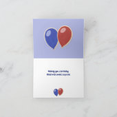 blauwe , gelukkige verjaardagscadeaus met ballonne kaart (Binnen)