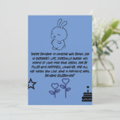 blauwe , gelukkige verjaardagskaart in mars met bu feestdagenkaart (Staand voorkant)