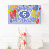 Blauwe Gelukkige Verjaardagsknipsel koekjes ballon Spandoek (Insitu)