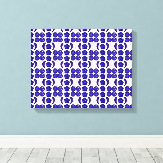 Blauwe Gem Art Structuur Canvas Afdruk (Insitu (Houten vloer))