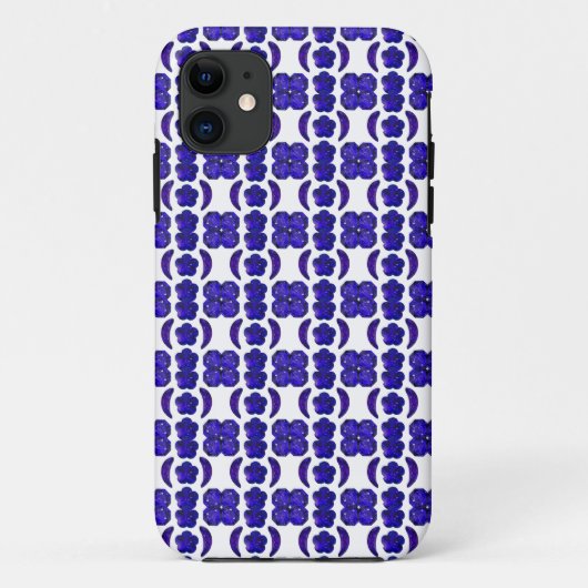 Blauwe Gem Art Structuur Case-Mate iPhone Case (Achterkant)