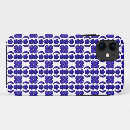 Blauwe Gem Art Structuur Case-Mate iPhone Case (Achterkant (horizontaal))