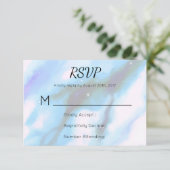 Blauwe gemarmerde buitenruimte Abstracte RSVP (Staand voorkant)