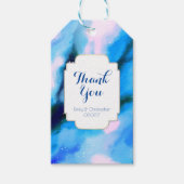 Blauwe gemarmerde buitenruimte Abstracte weduwen B Cadeaulabel (Voorkant)