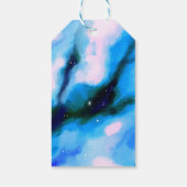 Blauwe gemarmerde buitenruimte Abstracte weduwen B Cadeaulabel (Achterkant)