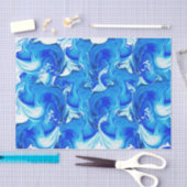 Blauwe gemarmerde textuur, rijke ebrustechniek tissuepapier (Craft)