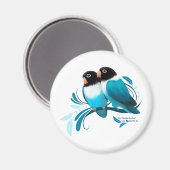 Blauwe gemaskerde kovevogels magneet (Voorkant / Achterkant)