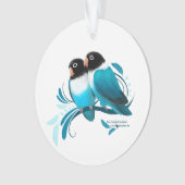 Blauwe gemaskerde kovevogels ornament (voorkant)