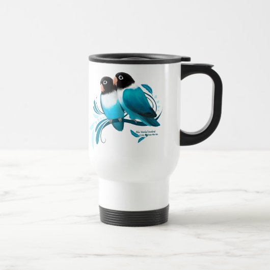 Blauwe gemaskerde kovevogels reisbeker (Rechts)