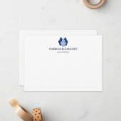 Blauwe gember potjes aardewerk elegante platte not notitiekaartje (Voorkant / Achterkant in situ)