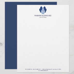 Blauwe gember potten aardewerk Elegant Logo Design Briefhoofd