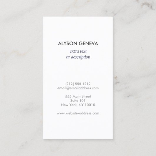 Blauwe gember potten aardewerk elegante interieur  visitekaartje (Achterkant)