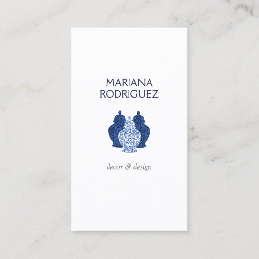 Blauwe gember potten aardewerk elegante interieur  visitekaartje