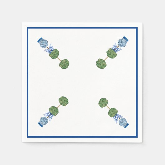 Blauwe Gemberpotten Pot Topiary Klimplant  Servet (Voorkant)