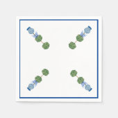 Blauwe gemberpotten Pot Topiary Wingerd Servet (Voorkant)