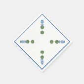 Blauwe gemberpotten Pot Topiary Wingerd  Servet (Hoek)