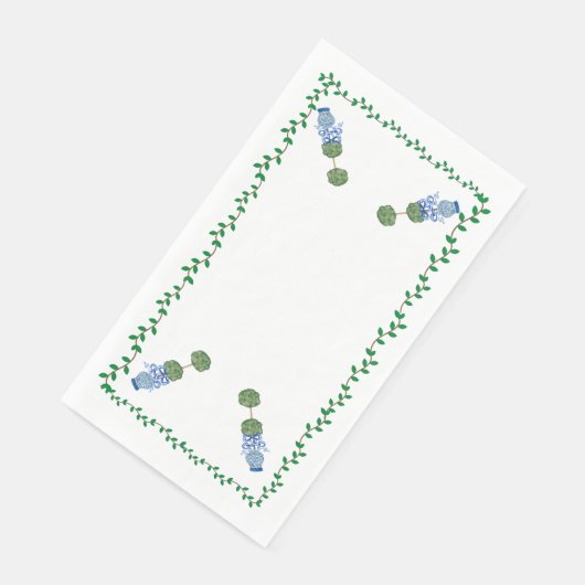 Blauwe Gemberpotten Vaas Topiaire Wijnstok Servet (Hoek)