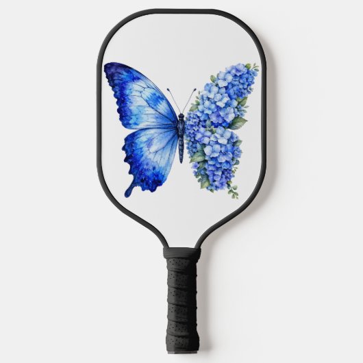 BLAUWE GEMORFDE B LOEMVLINDER PICKLEBALL PADDLE (Voorkant)