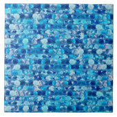 Blauwe gemummerde steenlijnen tegeltje (Voorkant)