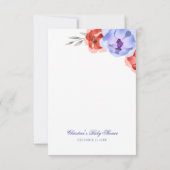 Blauwe Genderneutrale Waterverf Hartelijk dank Bedankkaart (Achterkant)