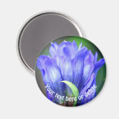 Blauwe Gentiaan Bloem Persoonlijk Magneet (Voorkant / Achterkant)
