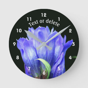 Blauwe Gentiaan Bloem Persoonlijk  Ronde Klok