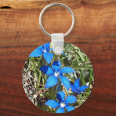 Blauwe gentiaan bloemen sleutelhanger (Voorkant)