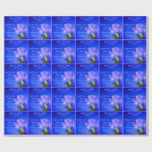 Blauwe Gentian Bloem Bruiloft Gepersonaliseerd Cadeaupapier (Vlak)