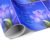 Blauwe Gentian Bloem Bruiloft Gepersonaliseerd Cadeaupapier (Rol Hoek)