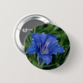 Blauwe Gentian bloemen Ronde Button 5,7 Cm (Voorkant /achterkant)